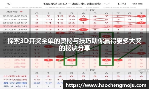 探索3D开奖全单的奥秘与技巧助你赢得更多大奖的秘诀分享